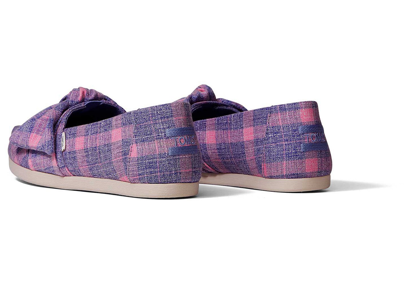 Toms Espadryle Damskie Fioletowe/Różowe - Alpargata Plaid Bow - 97PDCUGXY